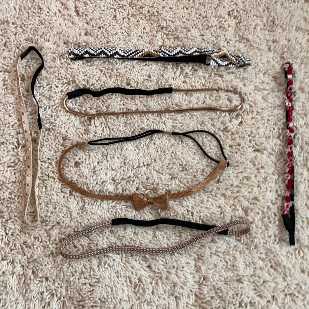 Lot of 6 elastic headbands